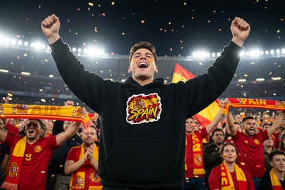 WM 26 Spanien - Fluffy Boxcut Hoodie Lifestyle